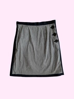 Grace Elements Black White Gingham Cotton Pencil Skirt Petite 4P Japan